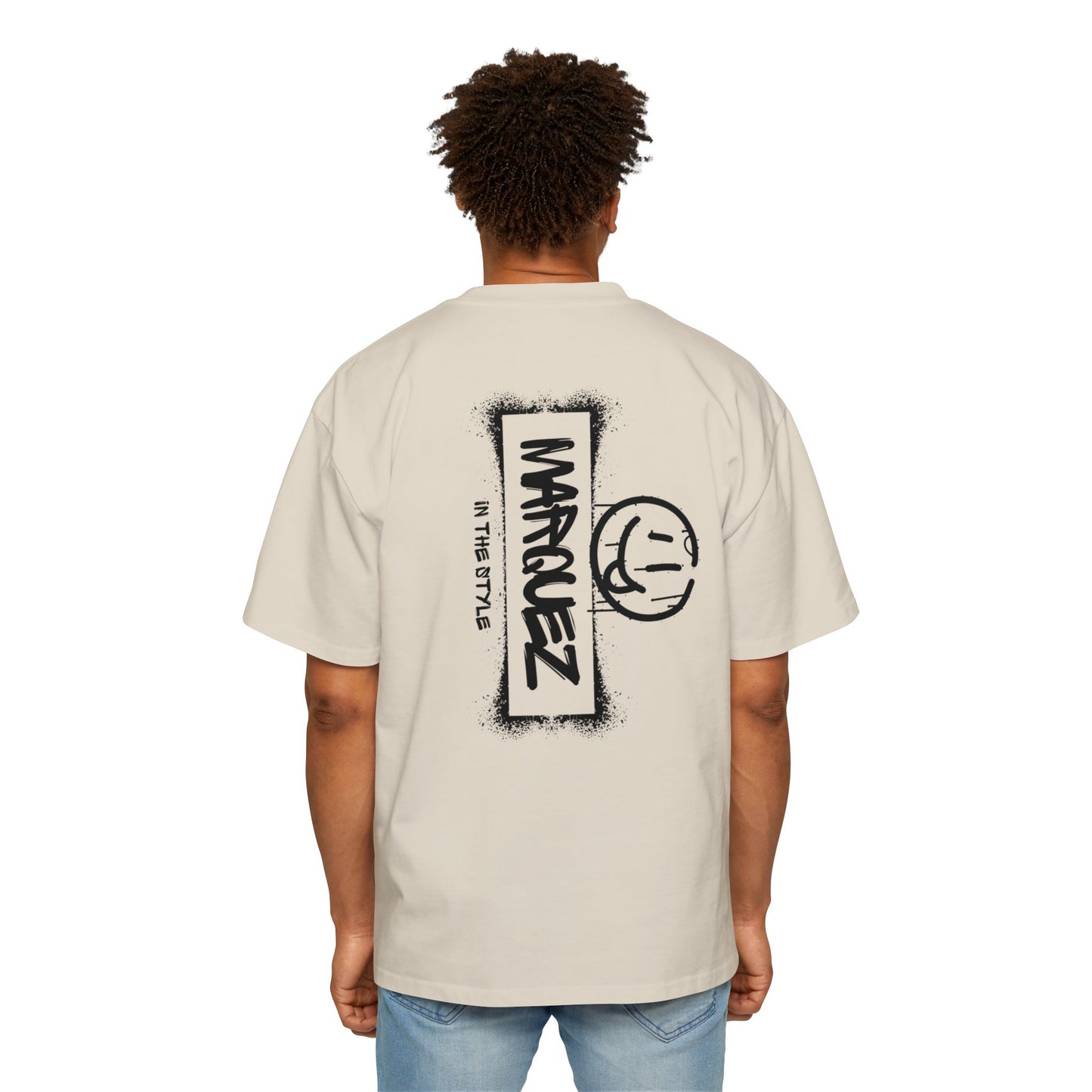 Camiseta extragrande y pesada para hombre con gráfico de Márquez - Ropa informal