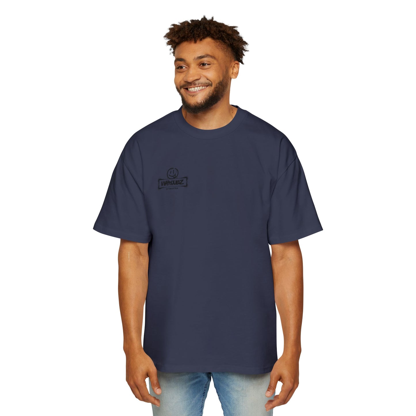 Camiseta extragrande y pesada para hombre con gráfico de Márquez - Ropa informal