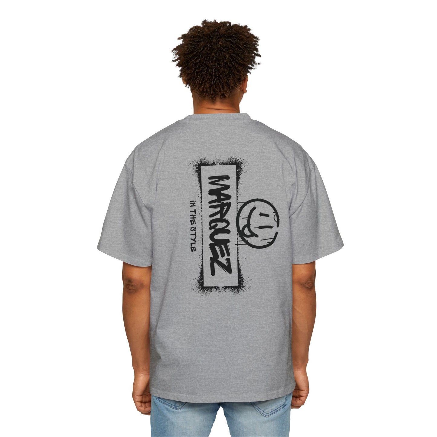 Camiseta extragrande y pesada para hombre con gráfico de Márquez - Ropa informal