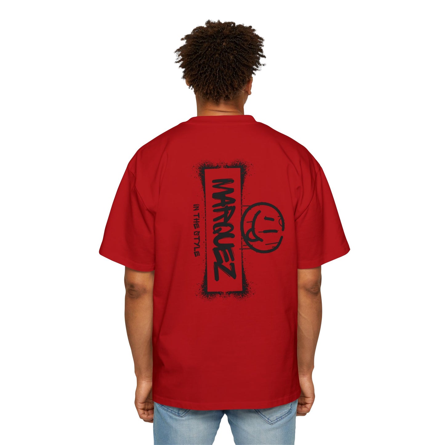 Camiseta extragrande y pesada para hombre con gráfico de Márquez - Ropa informal