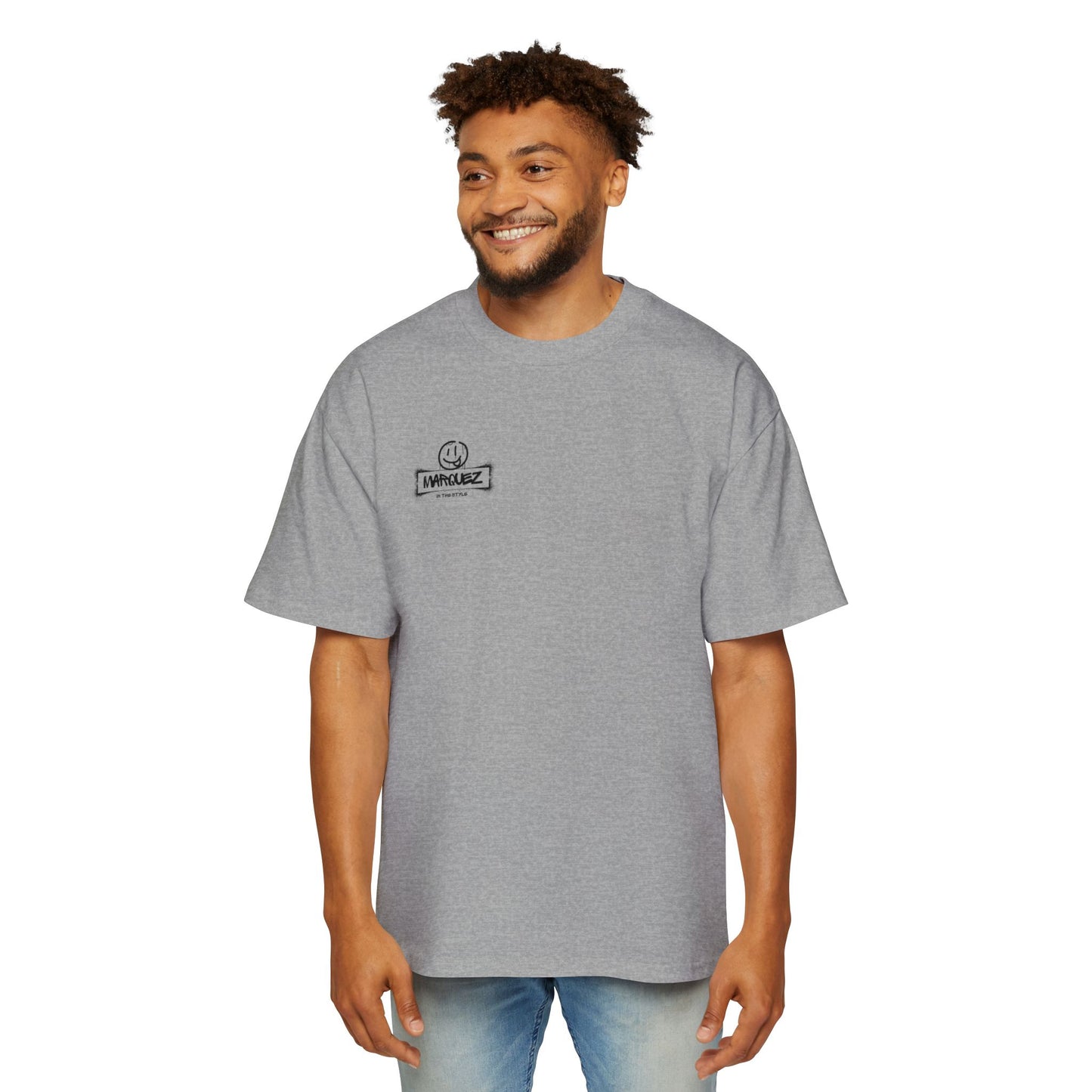 Camiseta extragrande y pesada para hombre con gráfico de Márquez - Ropa informal