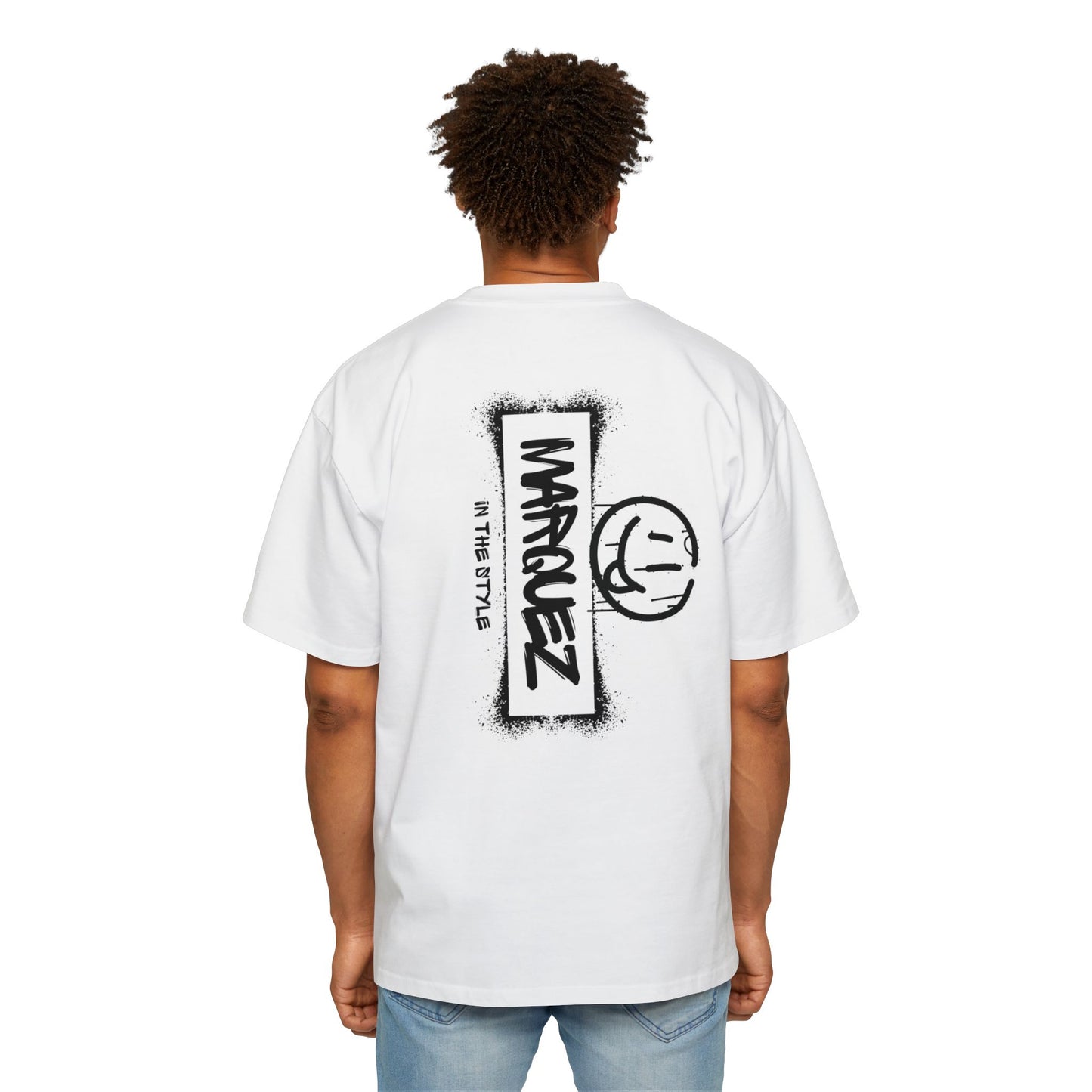 Camiseta extragrande y pesada para hombre con gráfico de Márquez - Ropa informal