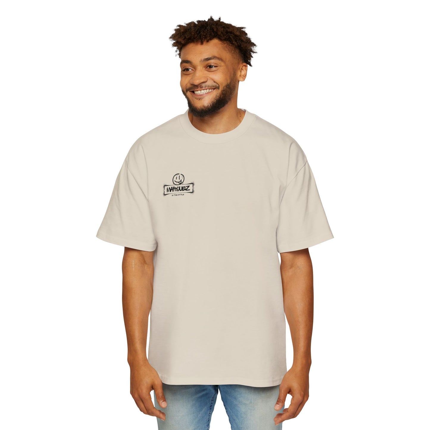 Camiseta extragrande y pesada para hombre con gráfico de Márquez - Ropa informal