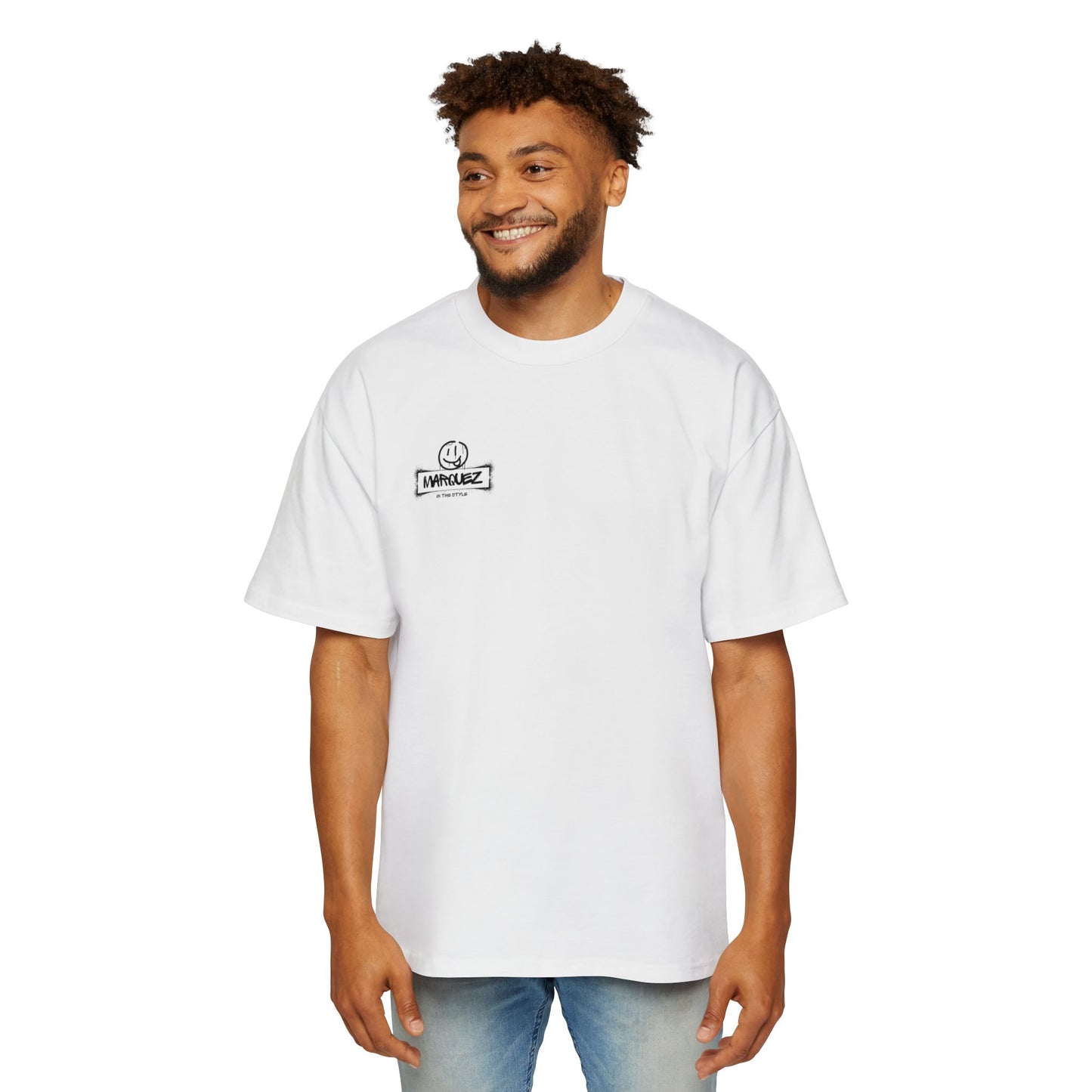 Camiseta extragrande y pesada para hombre con gráfico de Márquez - Ropa informal