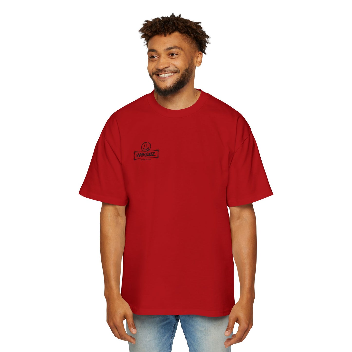 Camiseta extragrande y pesada para hombre con gráfico de Márquez - Ropa informal