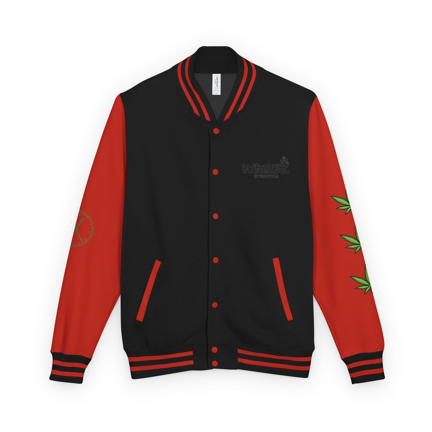 Chaqueta unisex de peso pesado Munchies Letterman | Estilo cannábico moderno