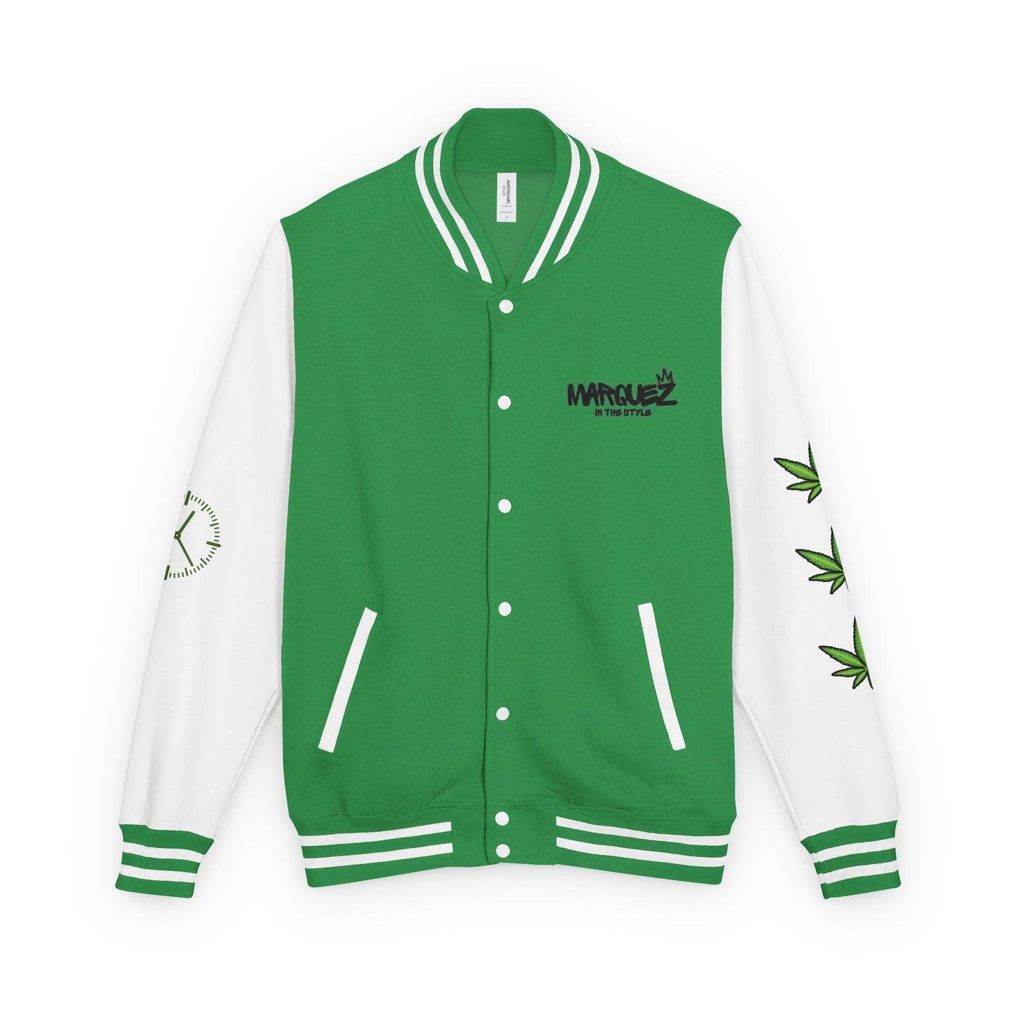 Chaqueta unisex de peso pesado Munchies Letterman | Estilo cannábico moderno