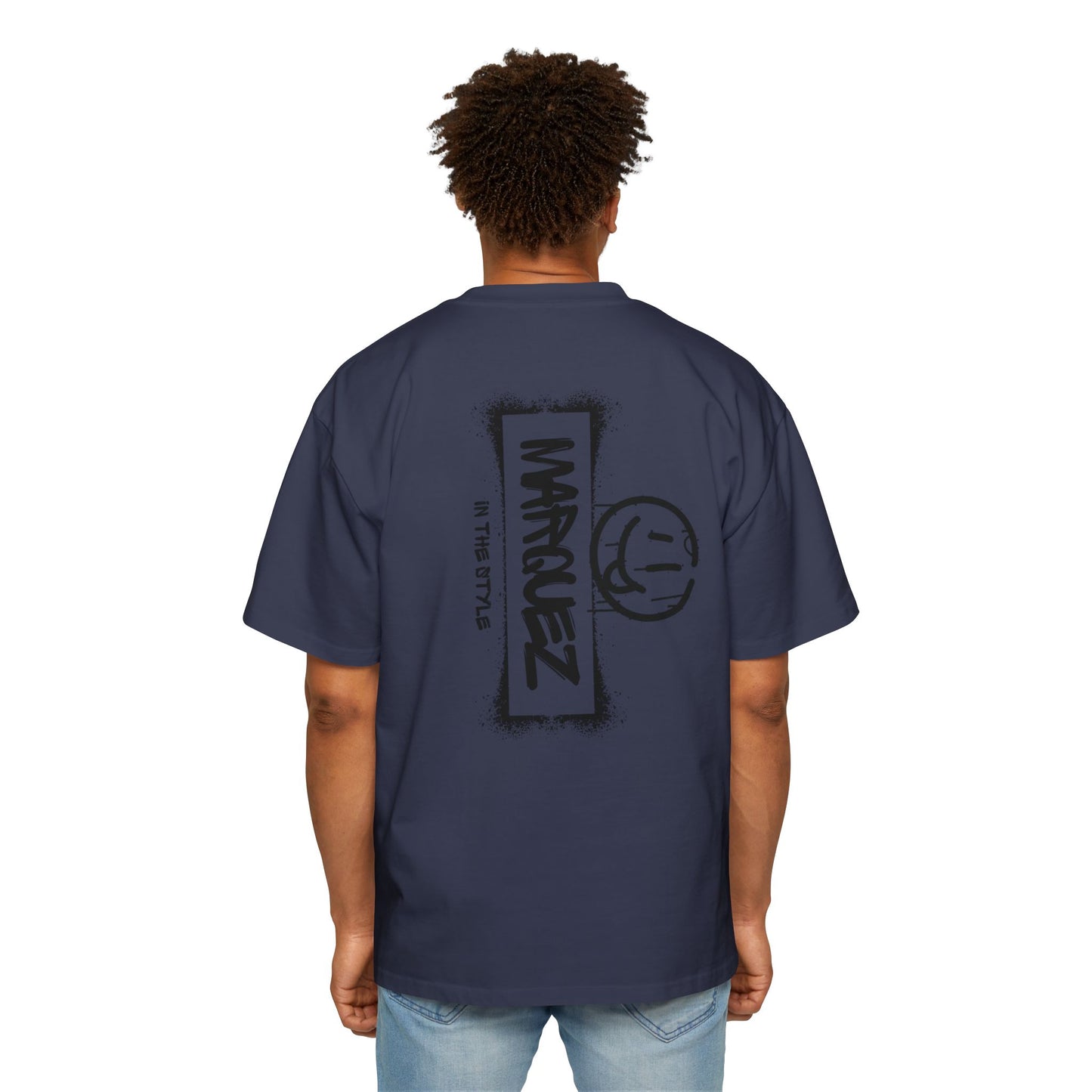 Camiseta extragrande y pesada para hombre con gráfico de Márquez - Ropa informal