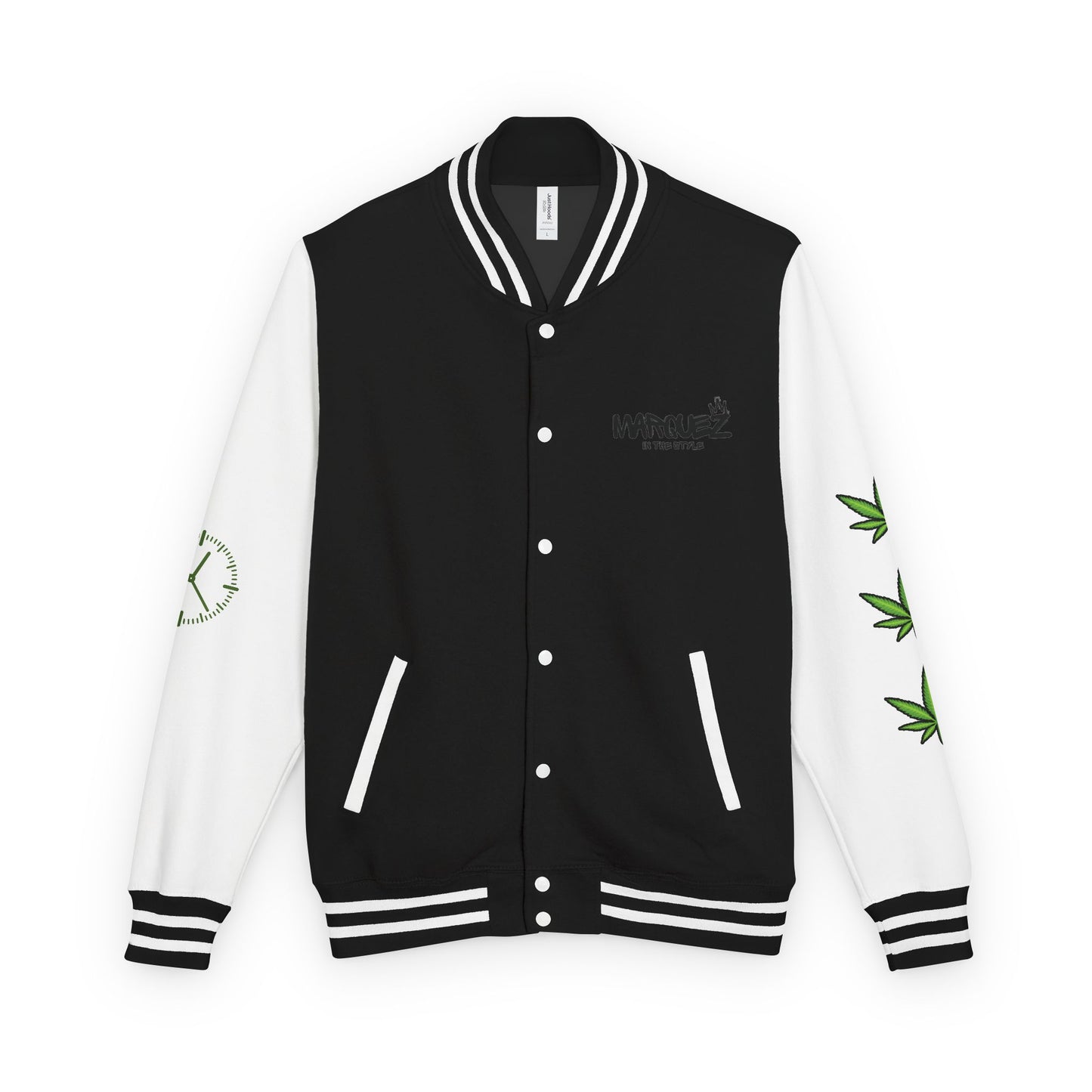 Chaqueta unisex de peso pesado Munchies Letterman | Estilo cannábico moderno