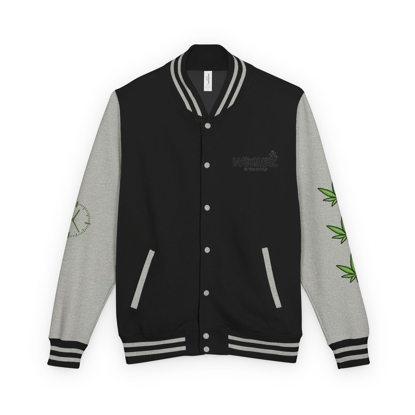 Chaqueta unisex de peso pesado Munchies Letterman | Estilo cannábico moderno