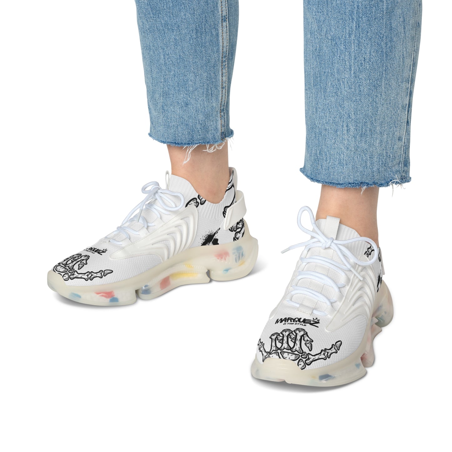 Zapatillas de malla modernas para mujer con diseño gráfico: perfectas para uso casual y un estilo de vida activo.