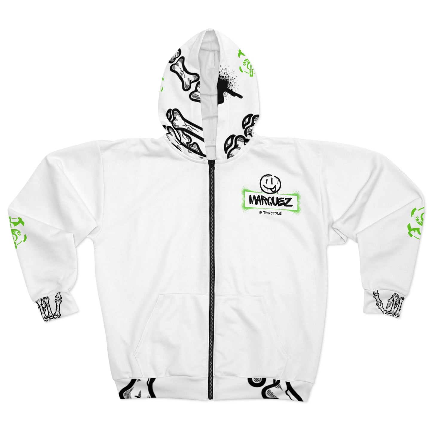 Sudadera unisex con cremallera y estilo urbano: «MARQUEZ IN THE STYLE»