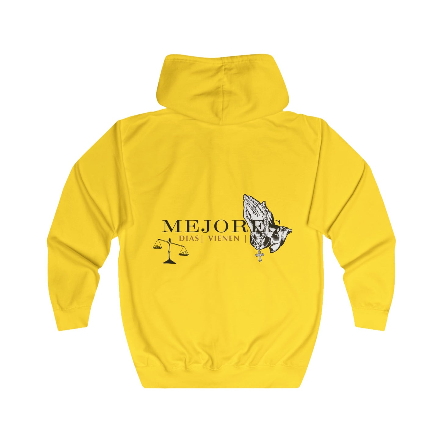 Sudadera unisex con cremallera completa e inspiradora: diseño "Márquez" para vibras positivas