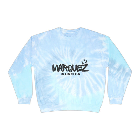 Colorful Unisex Tie-Dye Sweatshirt with 'MARQUEZ' Design - Perfect for Casual Wear & Festivals