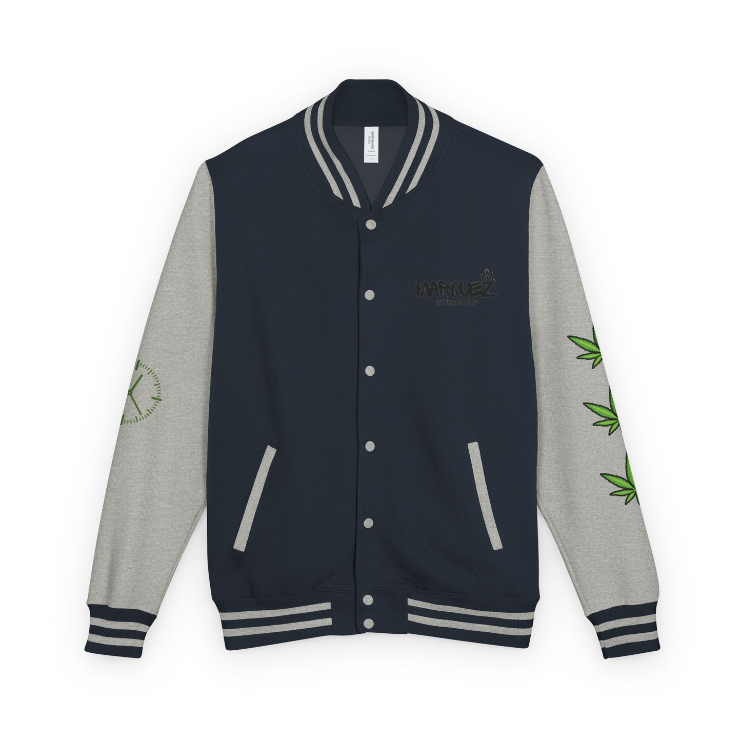 Chaqueta unisex de peso pesado Munchies Letterman | Estilo cannábico moderno