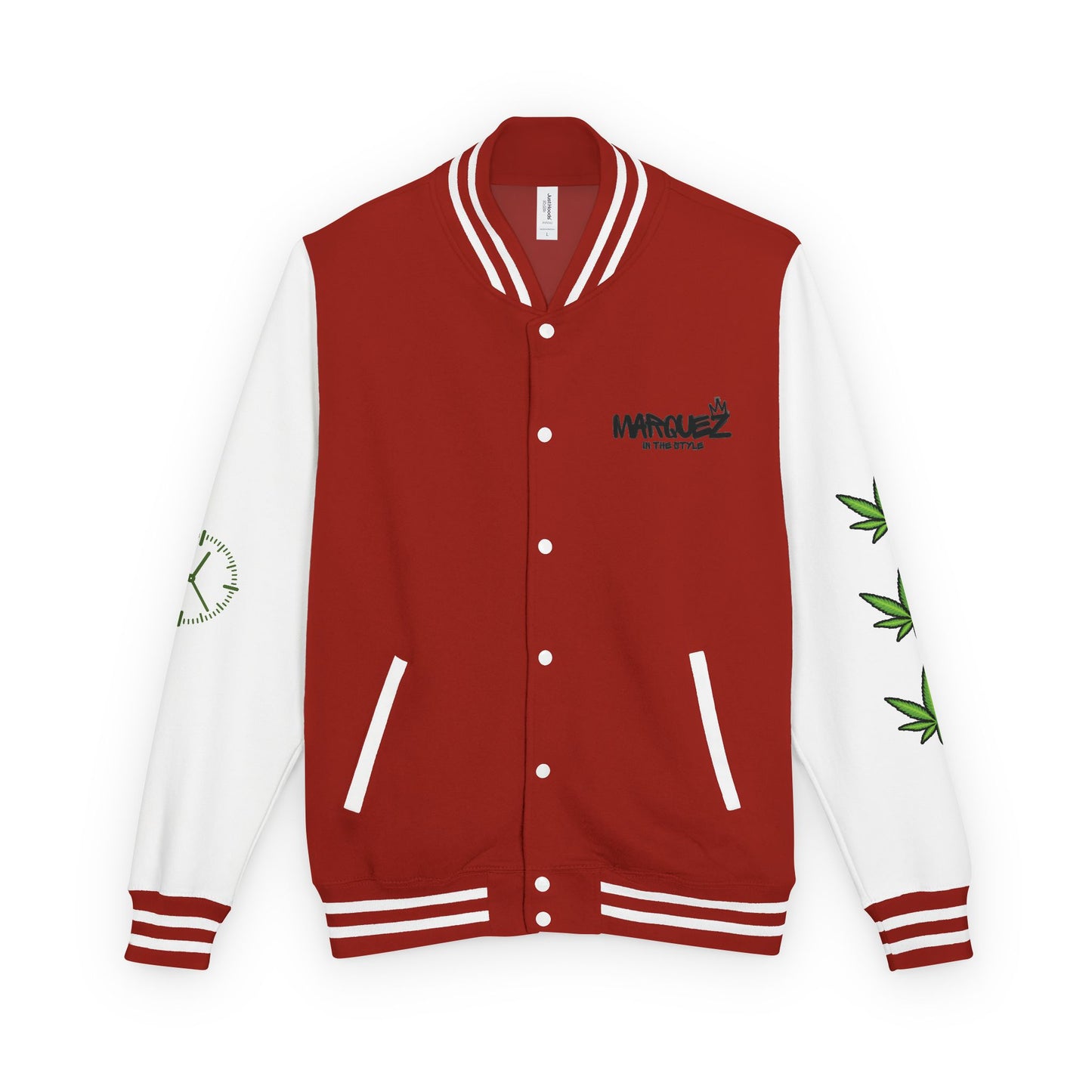 Chaqueta unisex de peso pesado Munchies Letterman | Estilo cannábico moderno