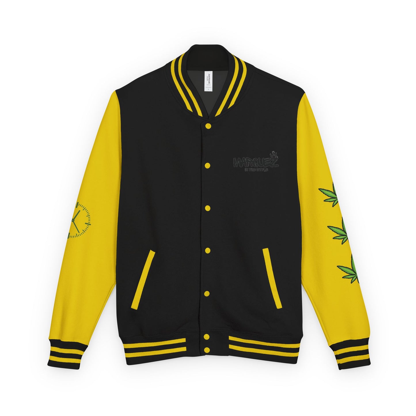 Chaqueta unisex de peso pesado Munchies Letterman | Estilo cannábico moderno